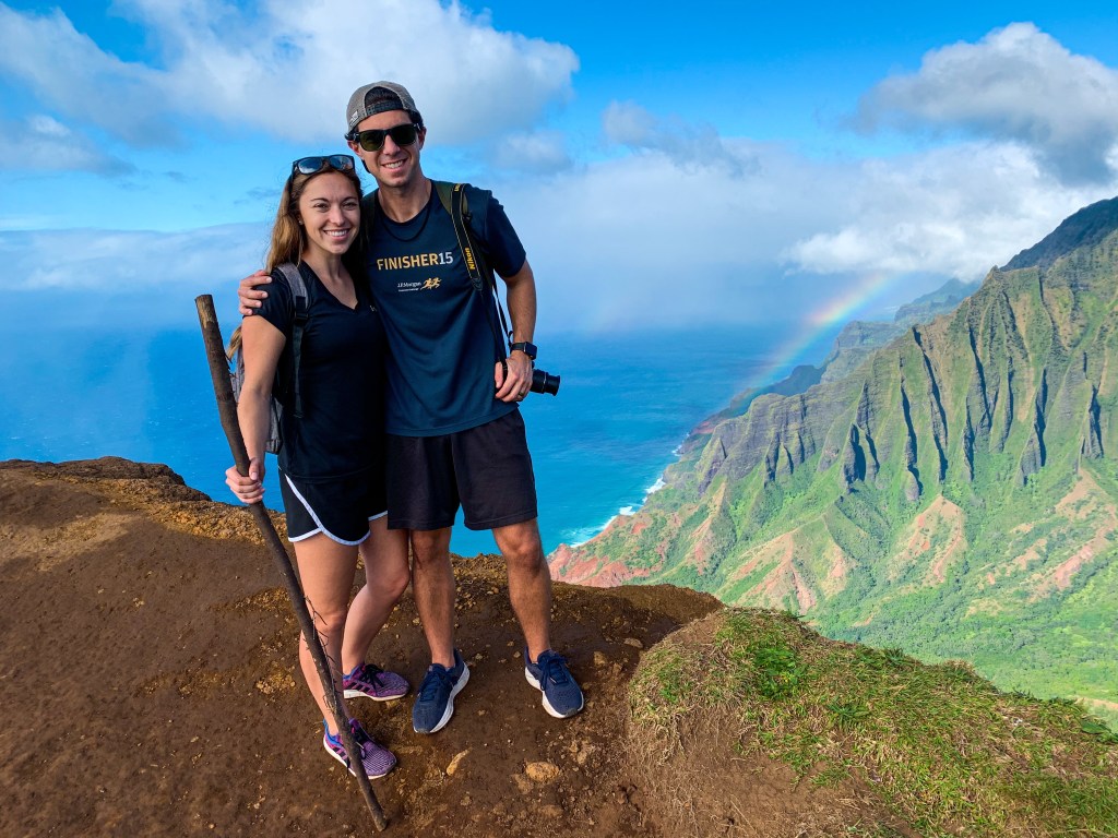 Hiking the Na Pali coast — and seeing one of many rainbows!